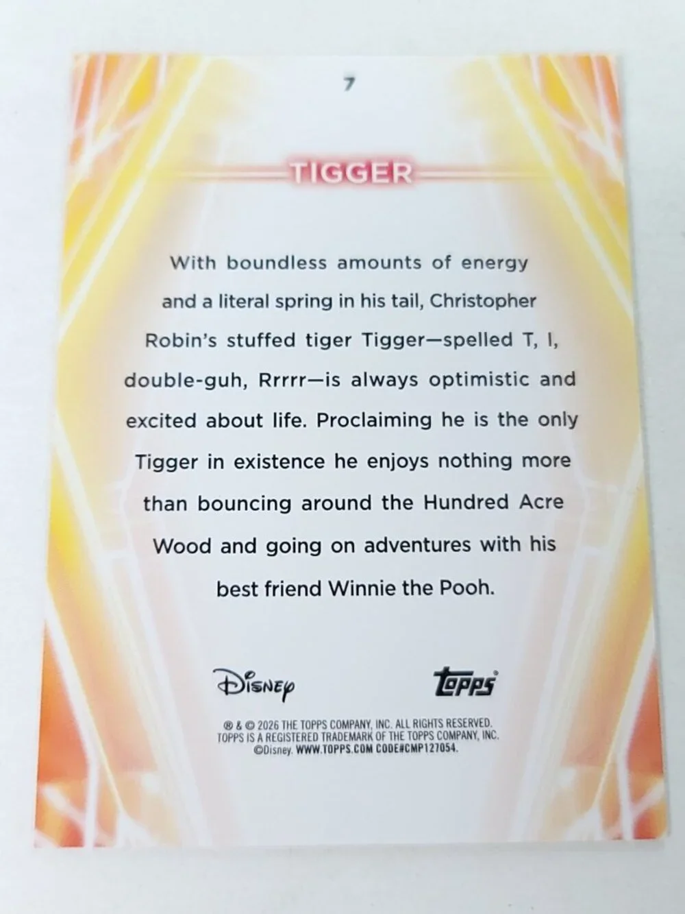 Tigger Topps 2026 Disney Neon Holo Parallel Refractor Limited 147/150 - Picture 4 of 4